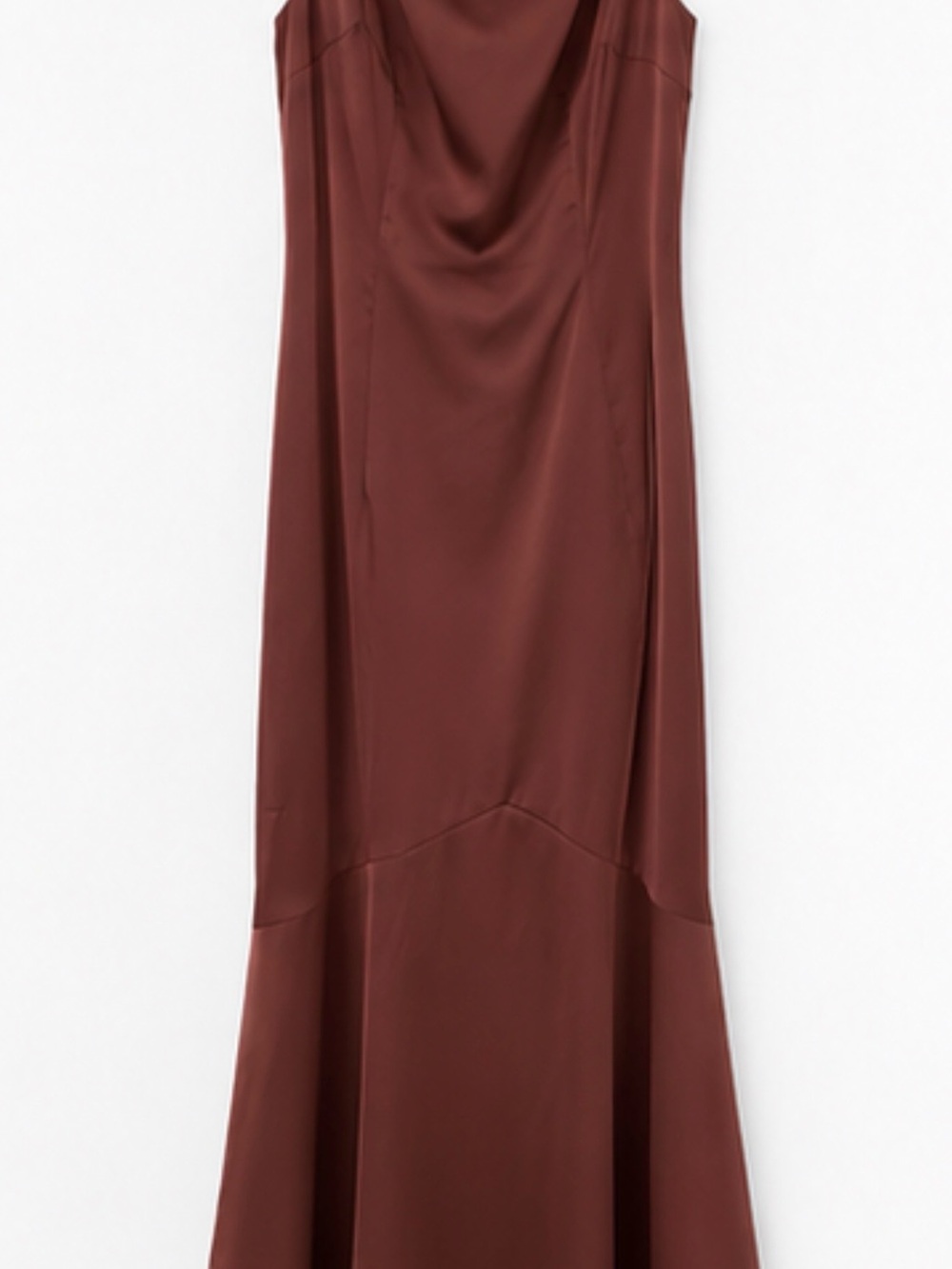 Azazie Wynne Mocha Coco Sleeveless Maxi Gown with Draped Cape - Picture 5 of 6